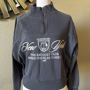 New York Racquet Club Half-Zip Sweatshirt - Charcoal